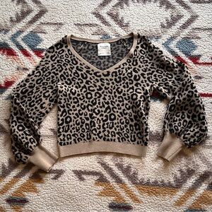 Abercrombie & Fitch Leopard Pullover Cropper Sweater